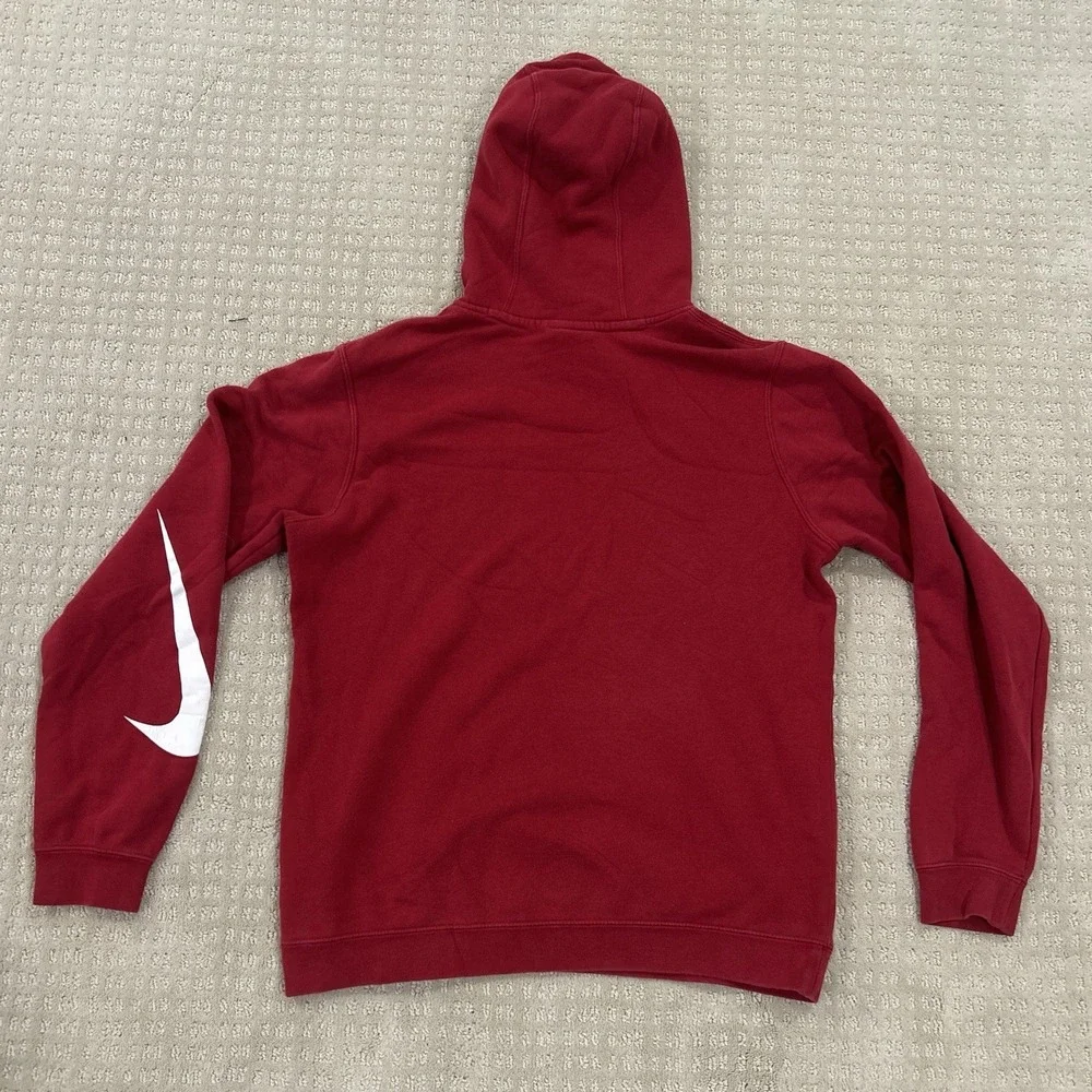 Men's Nike Sweatshirt Hoodie Sz Medium Maroon Arm Swoosh